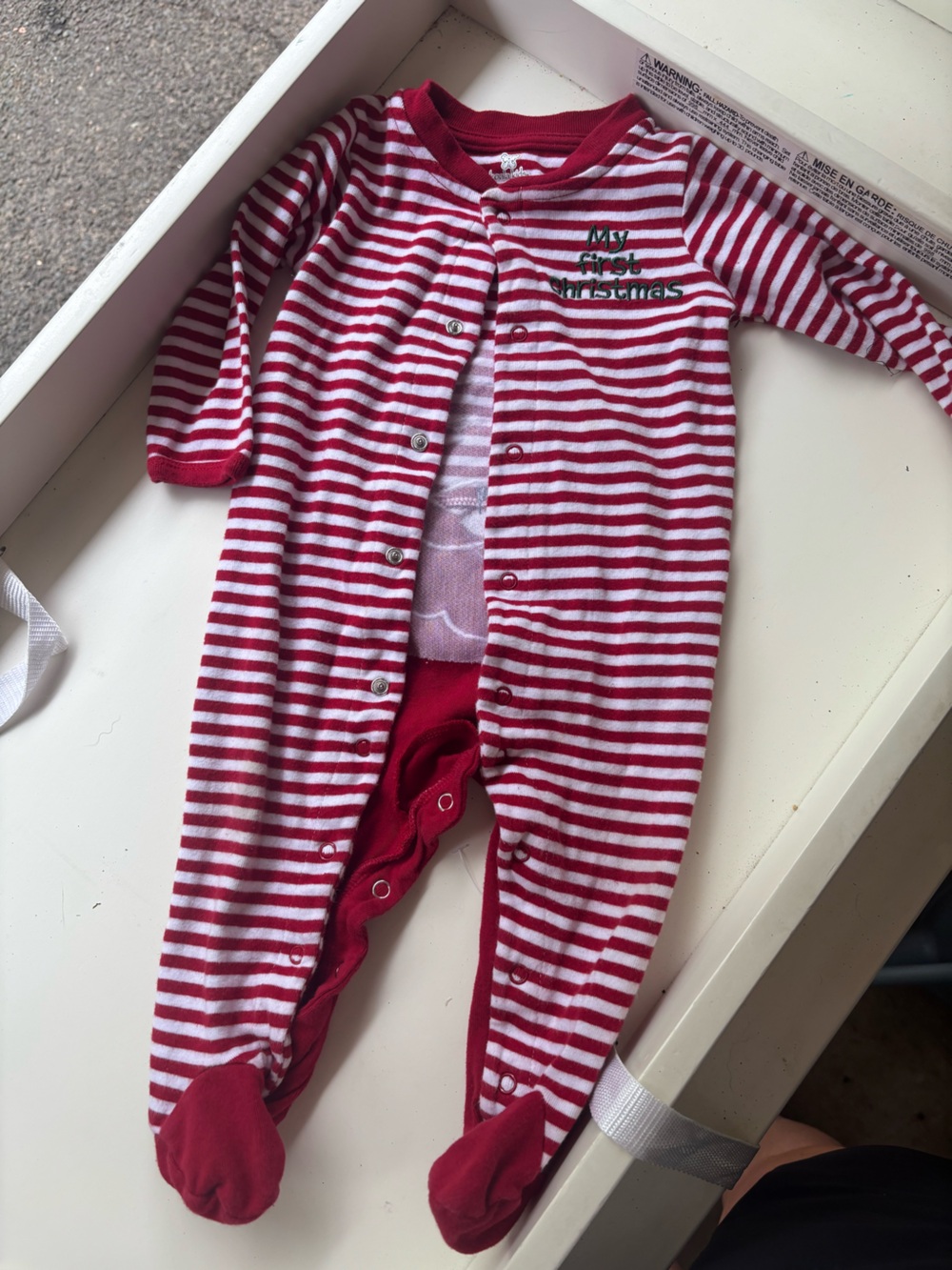 Koala Kids Red & White Striped Snap-Front Romper